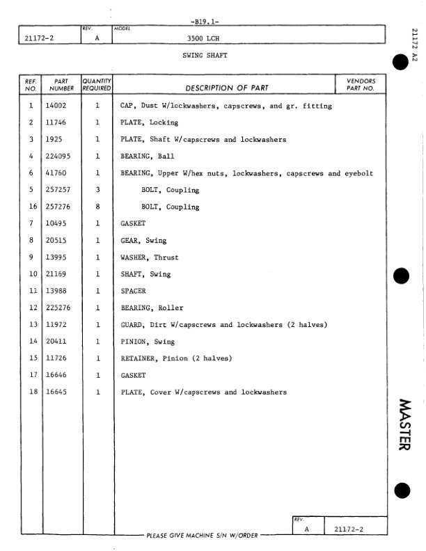 Alternative view of Manitowoc 3500 Crane Parts Manual 3889 2018