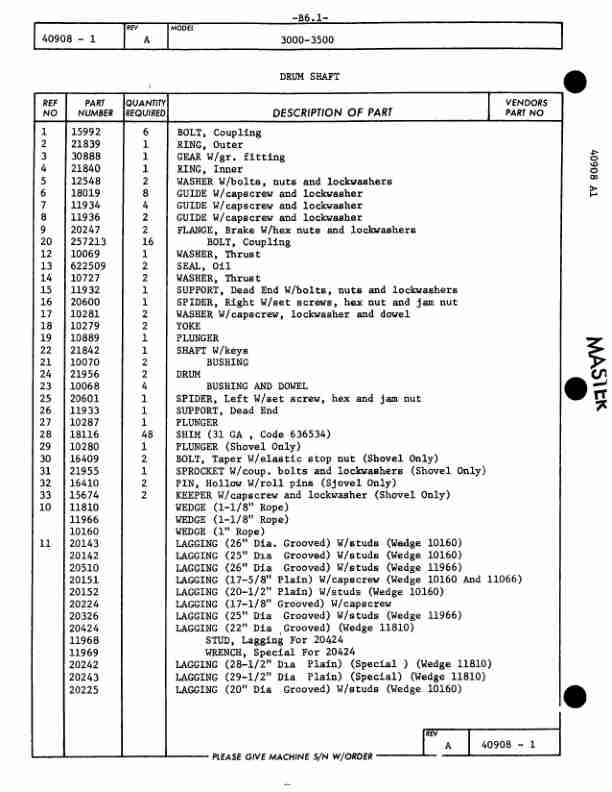 Manitowoc 3900 Crane Parts Manual 3909 2003-2