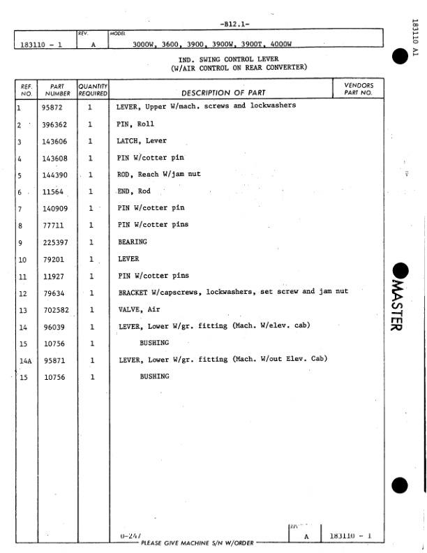 Alternative view of Manitowoc 3900T Crane Parts Manual 399054 2009