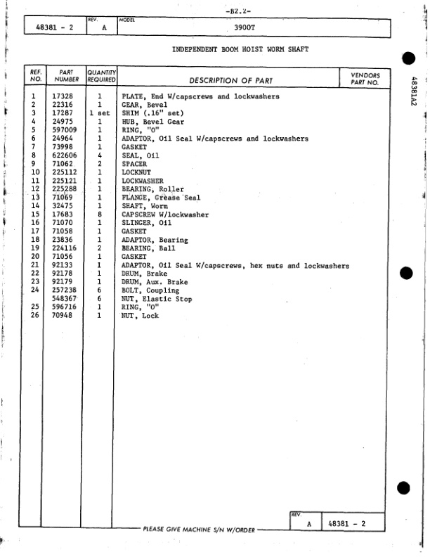 Alternative view of Manitowoc 3900T Crane Parts Manual 39960 2011