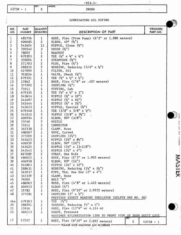 Manitowoc 3900W Crane Parts Manual 395027 2005 2 Manitowoc 3900W Crane Parts Manual 395027 2005-2