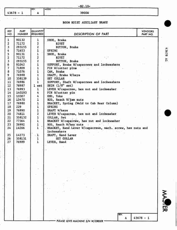 Alternative view of Manitowoc 3900W Crane Parts Manual 395028 2011