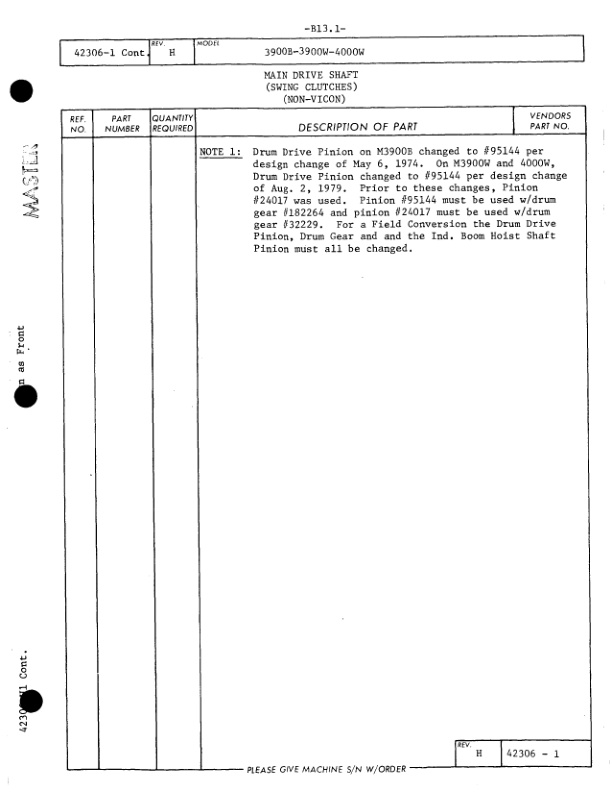 Alternative view of Manitowoc 4000 Crane Parts Manual 40050 2018