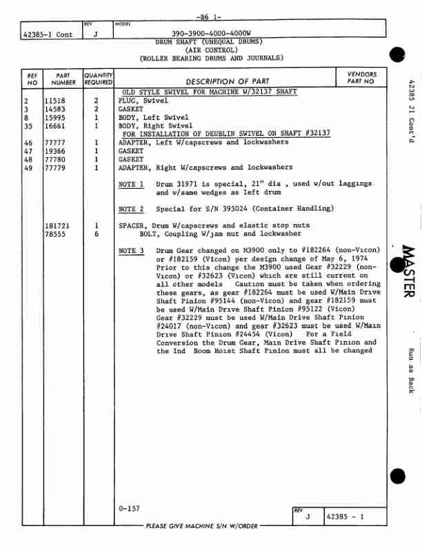 Alternative view of Manitowoc 4000W Crane Parts Manual 40160 2018