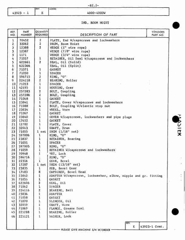 Alternative view of Manitowoc 4000W Crane Parts Manual 40293 2022