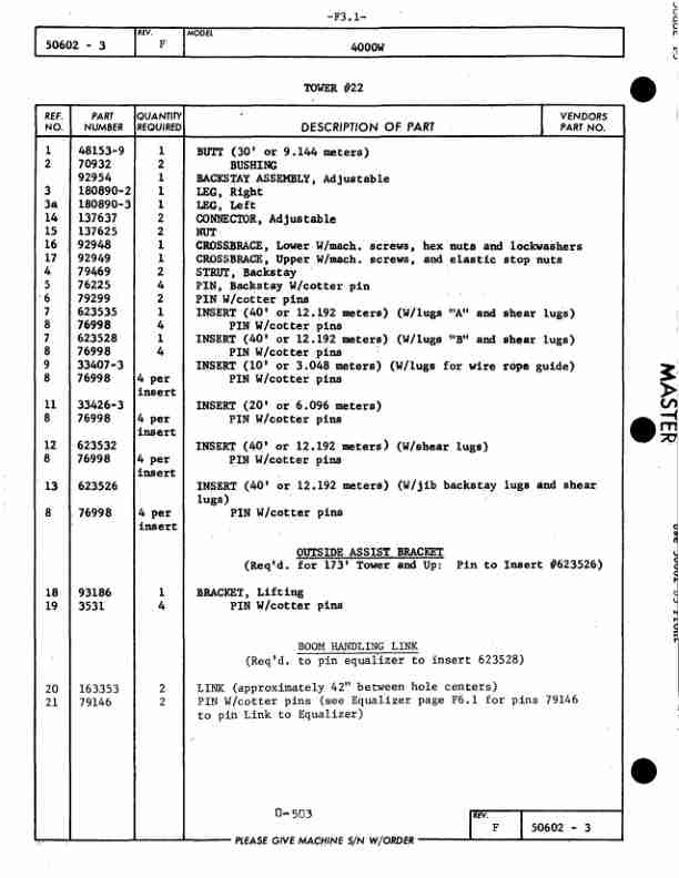 Manitowoc 4000W Crane Parts Manual 40317 2007 3 Manitowoc 4000W Crane Parts Manual 40317 2007 - Image 3
