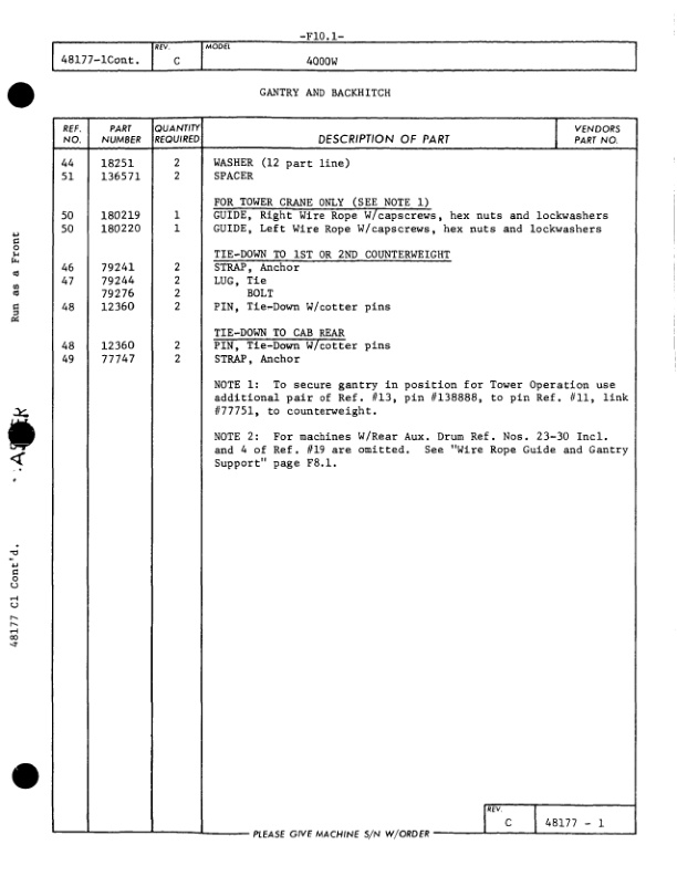 Manitowoc 4000W Crane Parts Manual 40321 2011 3 Manitowoc 4000W Crane Parts Manual 40321 2011-3