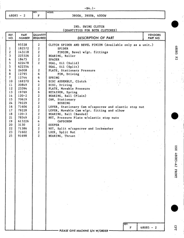 Alternative view of Manitowoc 4000W Crane Parts Manual 40345 2015
