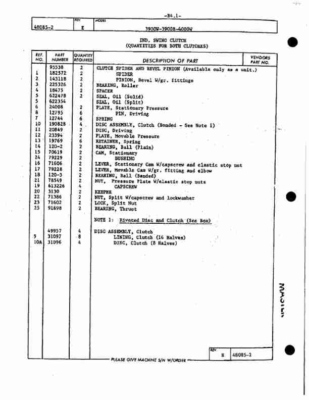 Alternative view of Manitowoc 4000W Crane Parts Manual 40366 2007