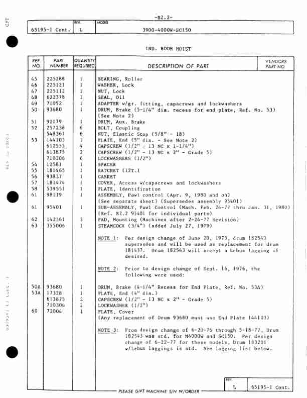 Alternative view of Manitowoc 4000W Crane Parts Manual 40491 2006