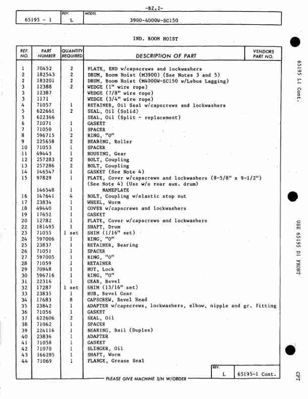 Manitowoc 4000W Crane Parts Manual 40515 2004 2 Manitowoc 4000W Crane Parts Manual 40515 2004-2