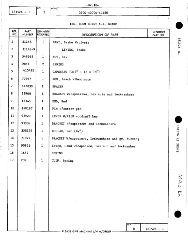 Manitowoc 4000W Crane Parts Manual 40595 2004 2 Manitowoc 4000W Crane Parts Manual 40595 2004-2