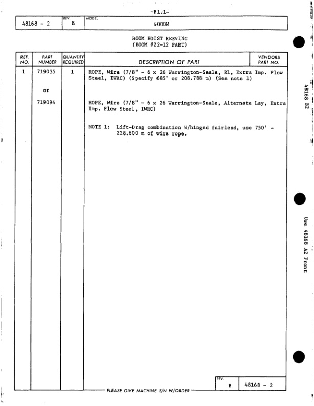 Manitowoc 4000W Crane Parts Manual 40610 2004 3 Manitowoc 4000W Crane Parts Manual 40610 2004-3