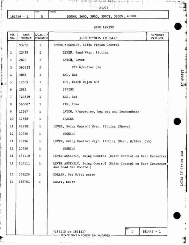 Manitowoc 4000W Crane Parts Manual 40651 2005 2 Manitowoc 4000W Crane Parts Manual 40651 2005-2
