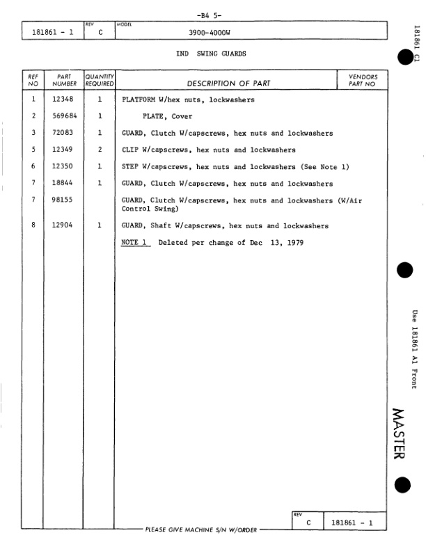 Alternative view of Manitowoc 4000W Crane Parts Manual 40677 2008