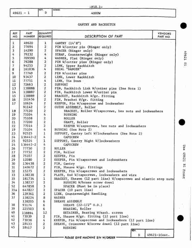 Manitowoc 4000W Crane Parts Manual 40695 2004-3