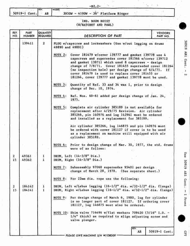 Alternative view of Manitowoc 4100W Crane Parts Manual 41228 2016