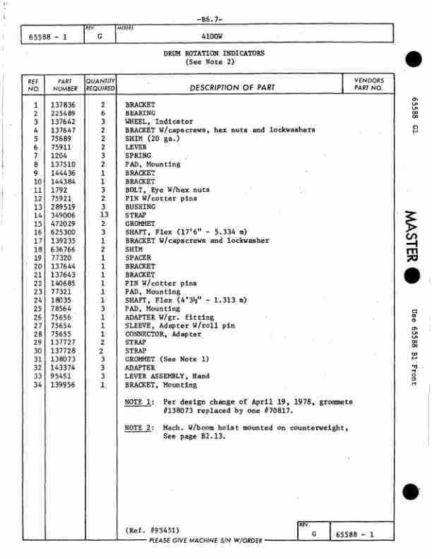Alternative view of Manitowoc 4100W Crane Parts Manual 41523 2005