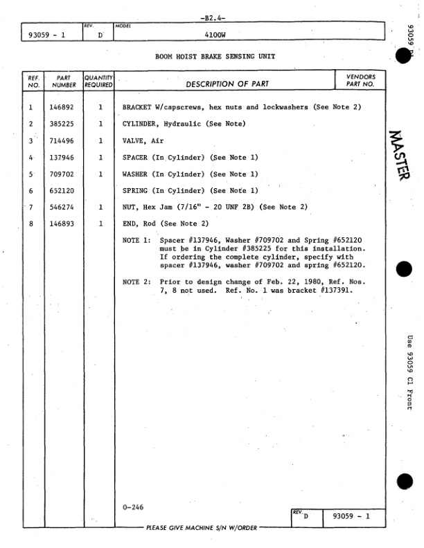 Alternative view of Manitowoc 4100W Crane Parts Manual 41621 2014