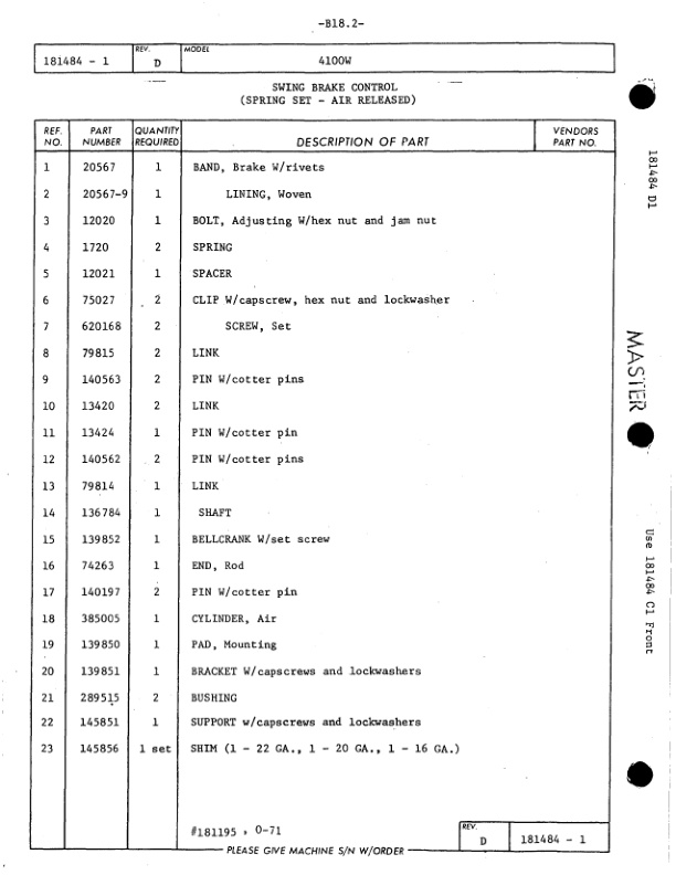 Alternative view of Manitowoc 4100W Crane Parts Manual 41628 2008