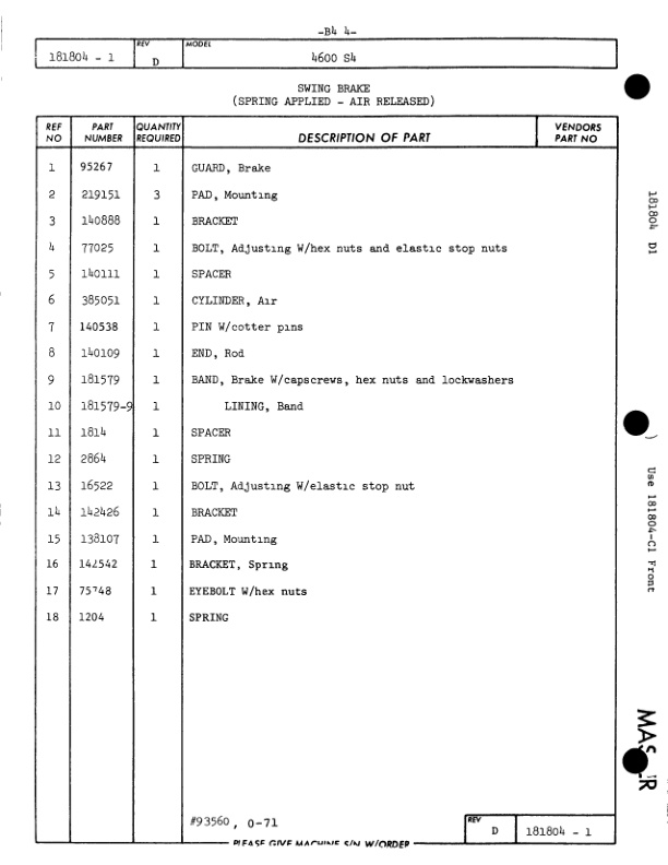 Alternative view of Manitowoc 4600 Crane Parts Manual 460012 2010