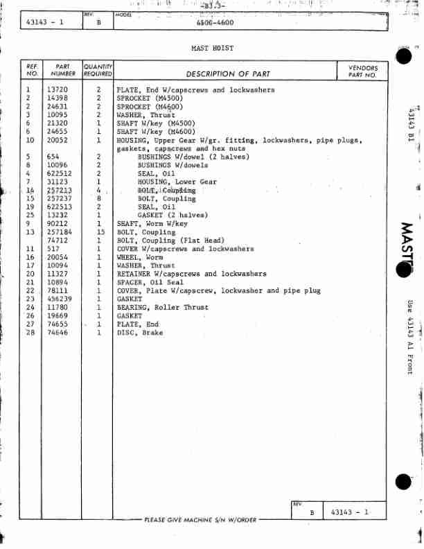 Alternative view of Manitowoc 4600 Crane Parts Manual 46155 2013