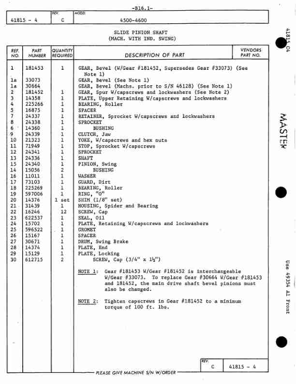 Alternative view of Manitowoc 4600 Crane Parts Manual 46239 2007