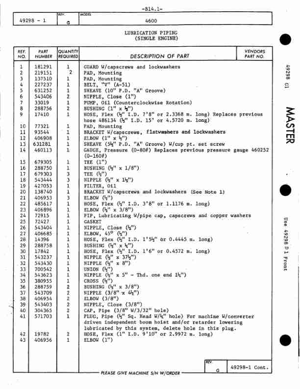Alternative view of Manitowoc 4600 Crane Parts Manual 46438 2014
