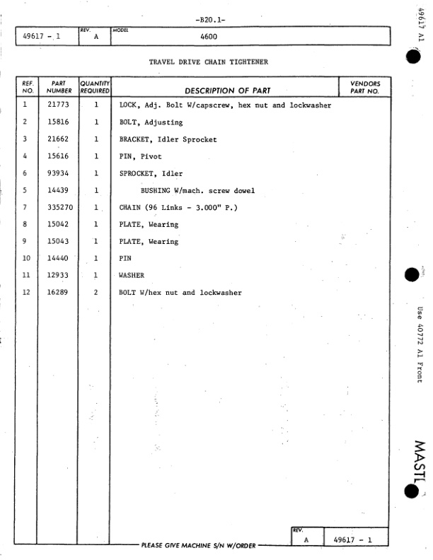 Alternative view of Manitowoc 4600 Crane Parts Manual 46454 2011