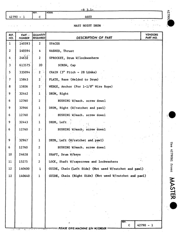 Alternative view of Manitowoc 4600 Crane Parts Manual 46458 2014