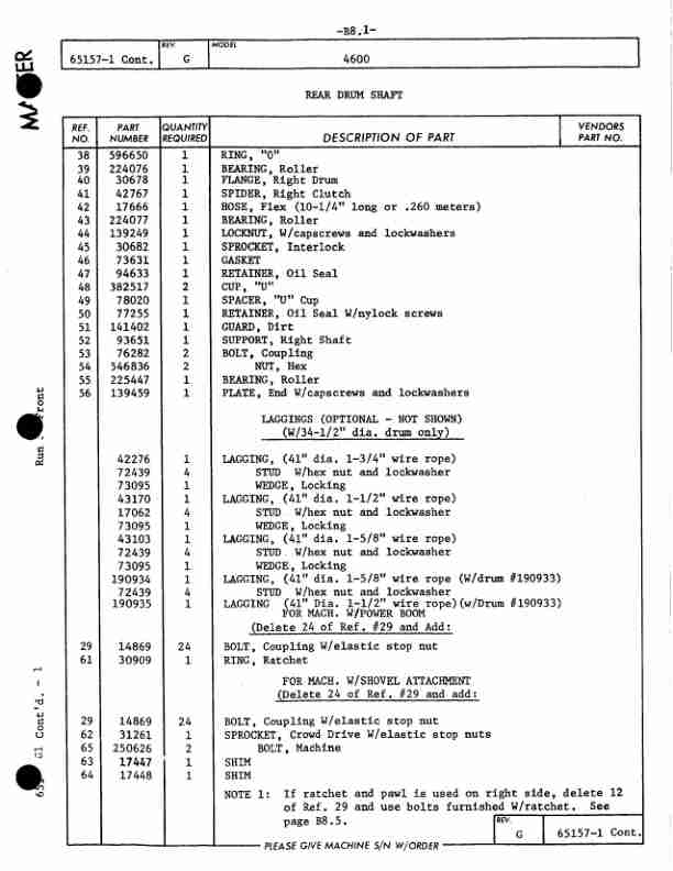 Alternative view of Manitowoc 4600 Crane Parts Manual 46464 2007