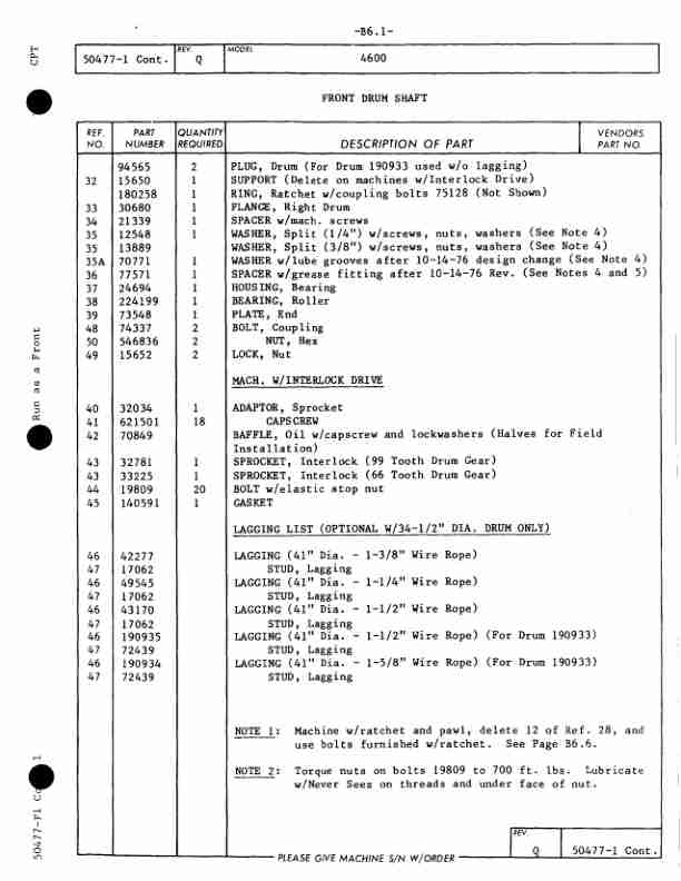 Alternative view of Manitowoc 4600 Crane Parts Manual 46502 2008