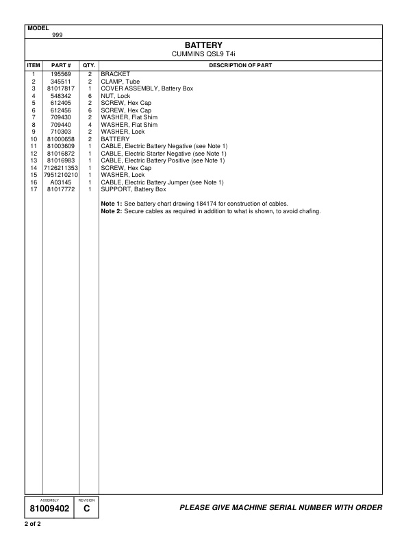 Alternative view of Manitowoc 999 Crane Parts Manual 9991364 1999