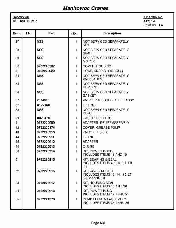 Manitowoc 999 Crane Parts Manual 9991369 2015 2 Manitowoc 999 Crane Parts Manual 9991369 2015-2