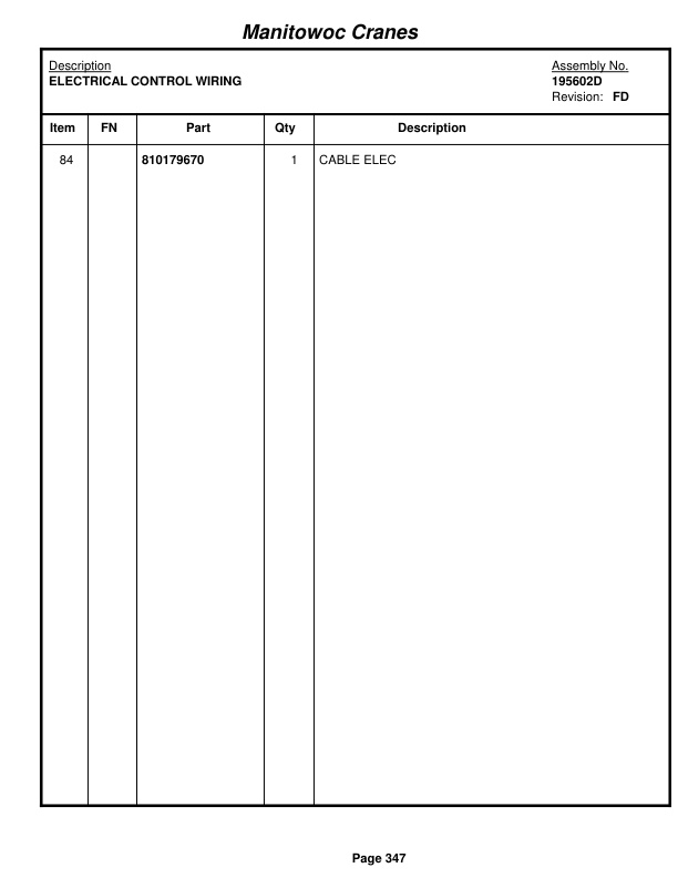 Manitowoc 999 Crane Parts Manual 9991370 2018 2 Manitowoc 999 Crane Parts Manual 9991370 2018-2