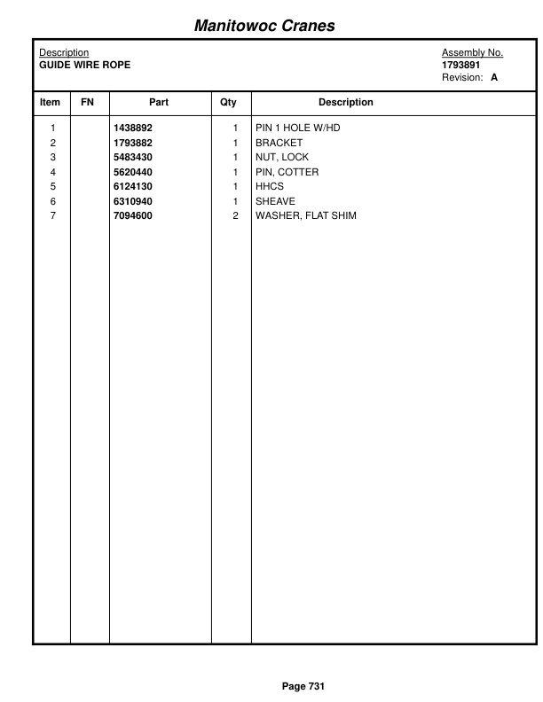 Manitowoc 999 Crane Parts Manual 9991372 2018 3 Manitowoc 999 Crane Parts Manual 9991372 2018-3