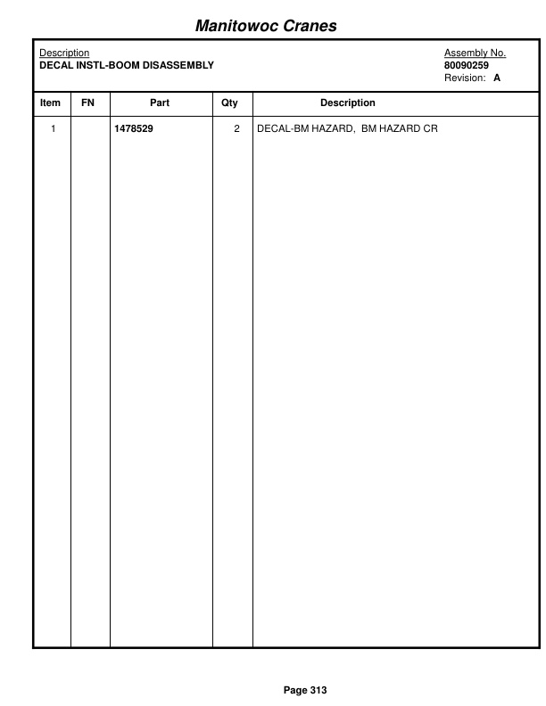 Manitowoc 999 Crane Parts Manual 9991382 2018 2 Manitowoc 999 Crane Parts Manual 9991382 2018-2