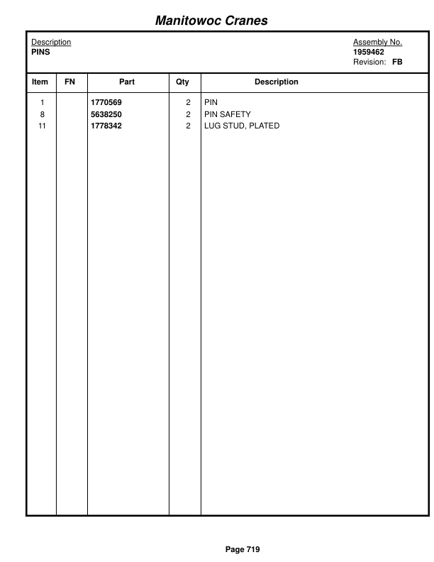 Manitowoc 999 Crane Parts Manual 9991385 2018 3 Manitowoc 999 Crane Parts Manual 9991385 2018-3
