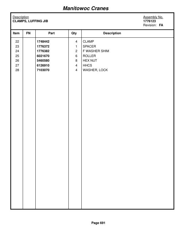 Manitowoc 999 Crane Parts Manual 9991391 2018 3 Manitowoc 999 Crane Parts Manual 9991391 2018-3