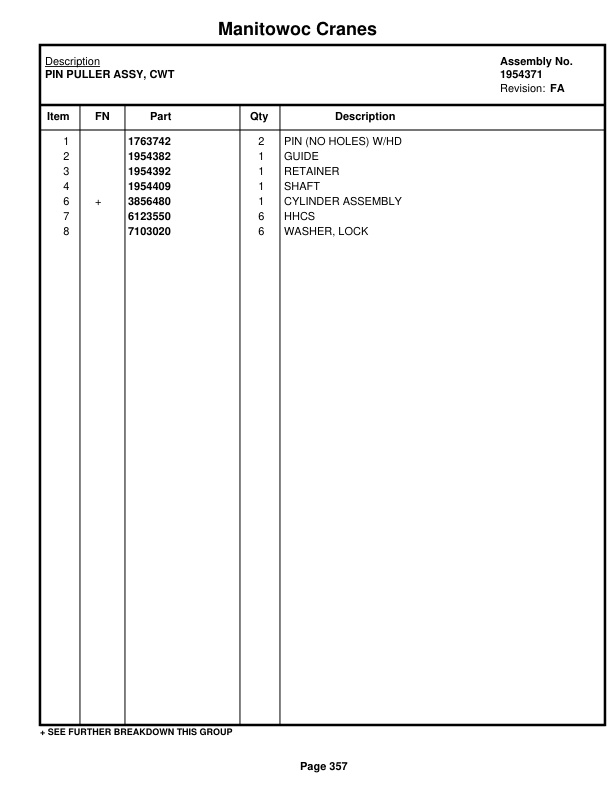 Manitowoc 999 Crane Parts Manual 9991401 2020 2 Manitowoc 999 Crane Parts Manual 9991401 2020-2
