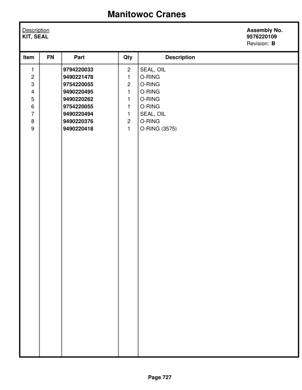 Manitowoc 999 Crane Parts Manual 9991401 2020 3 Manitowoc 999 Crane Parts Manual 9991401 2020-3