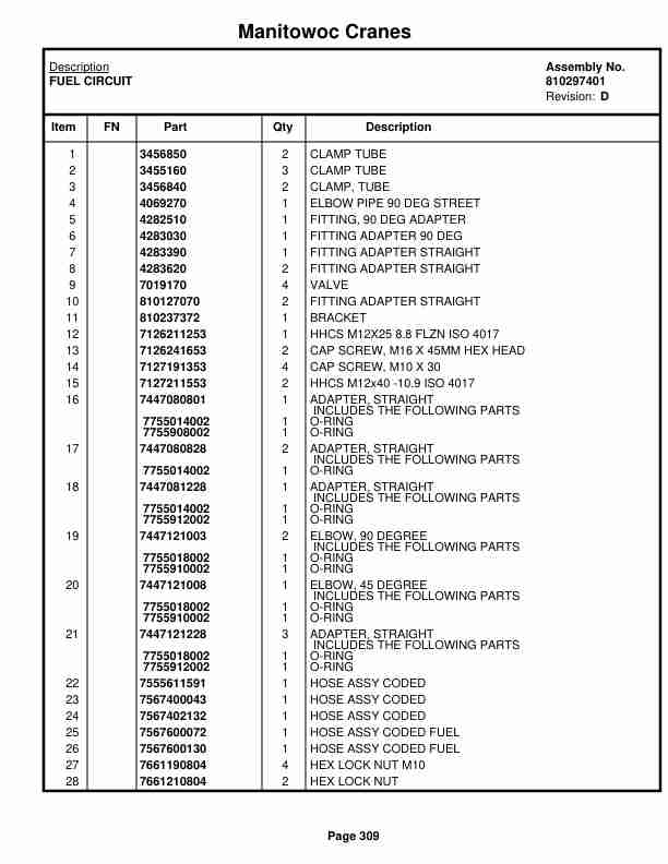 Manitowoc 999 Crane Parts Manual 9991408 2020 2 Manitowoc 999 Crane Parts Manual 9991408 2020-2