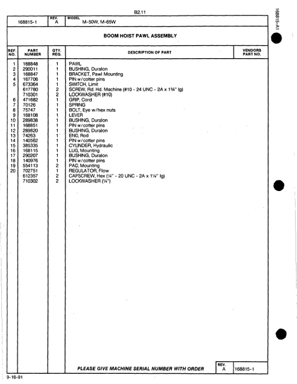 Alternative view of Manitowoc M-50W Crane Parts Manual 510077 2022