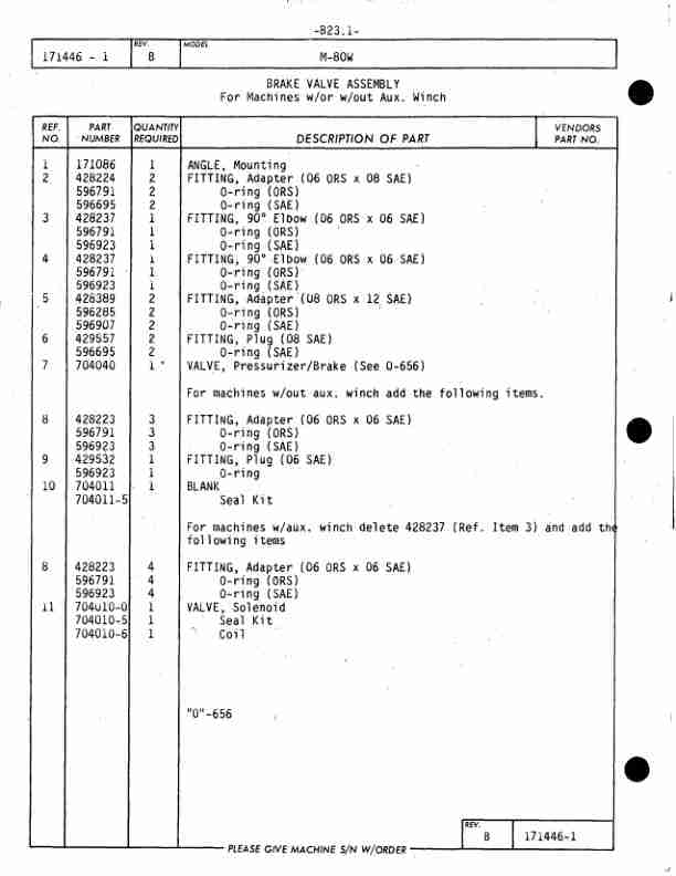 Alternative view of Manitowoc M-80W Crane Parts Manual 801005 2013