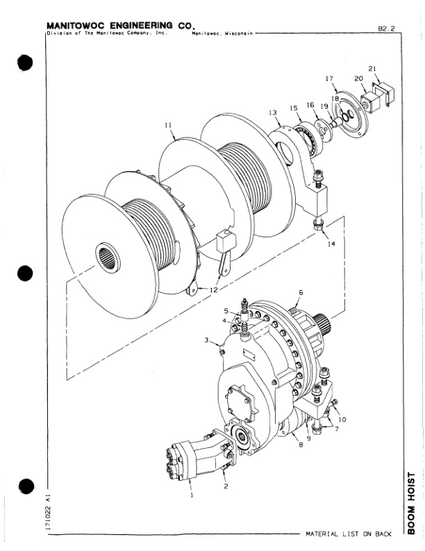 Alternative view of Manitowoc M-85W Crane Parts Manual 850683 2015