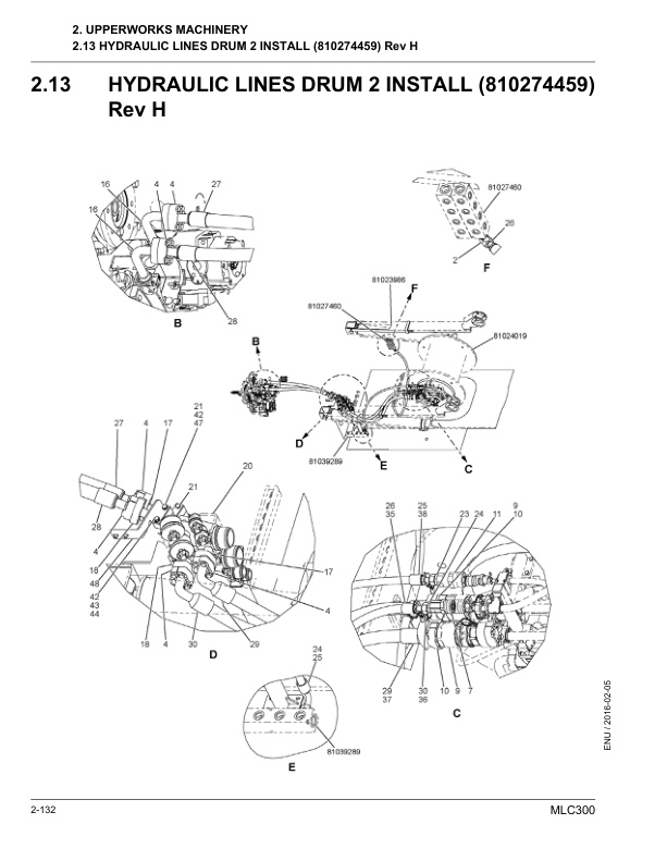 Alternative view of Manitowoc MLC300 Crane Parts Manual 605804 2016
