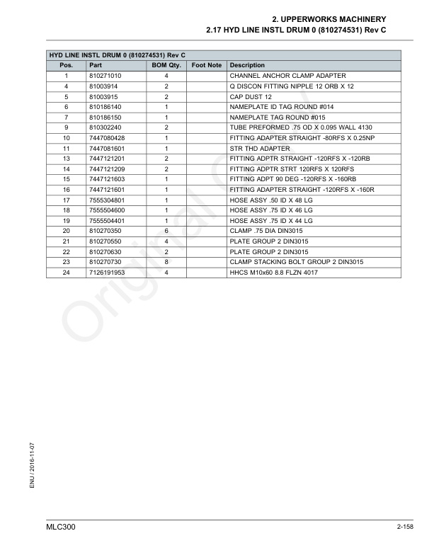 Alternative view of Manitowoc MLC300 Crane Parts Manual 606743 2016