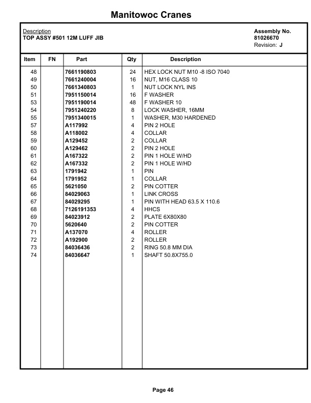 Manitowoc MLC300LJ Crane Parts Manual 3005051 2023 2 Manitowoc MLC300LJ Crane Parts Manual 3005051 2023-2