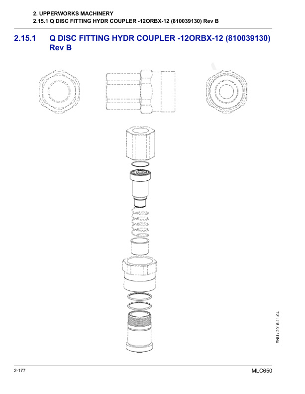 Alternative view of Manitowoc MLC650 Crane Parts Manual 604727 2016