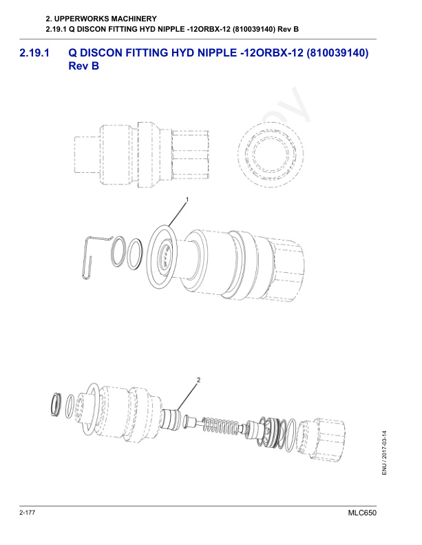 Alternative view of Manitowoc MLC650 Crane Parts Manual 606738 2017